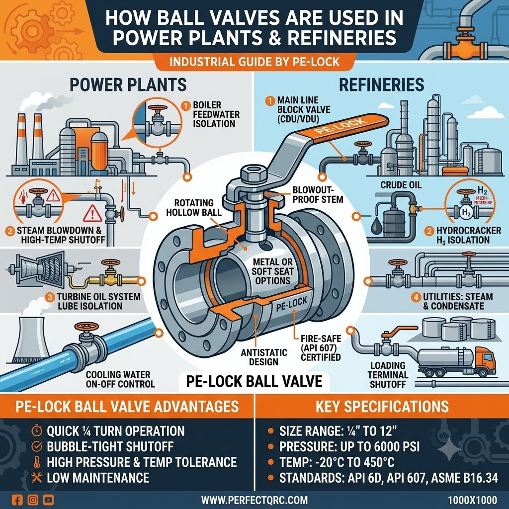 How Ball Valves Are Used in Power Plants & Refineries – Industrial Guide by PE-LOCK 3 how ball valves are used in power plants refineries industrial guide by pe lock